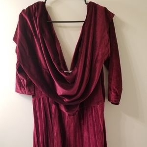 Burgundy Velvet Dress